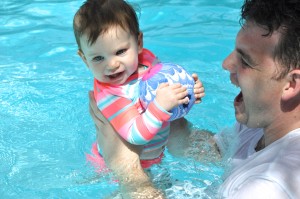 SJ and dad in pool 10