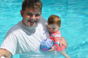 SJ and dad in pool 2