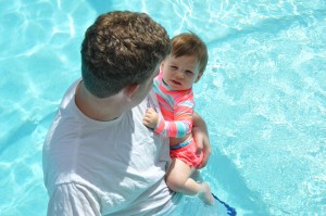 SJ and dad in pool 7