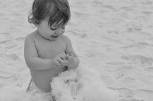 pretty baby in bw